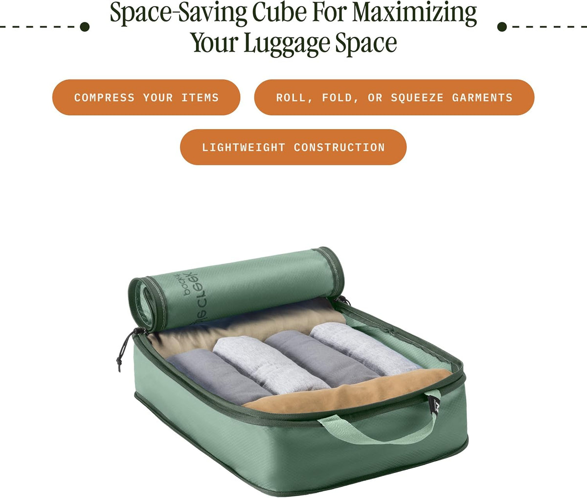 Eagle Creek Pack-It Isolate Compression - Lightweight Cube for Optimizing Luggage Space - Easy-Grab Zipper - Convenient Top Handle - Recycled Materials - Small