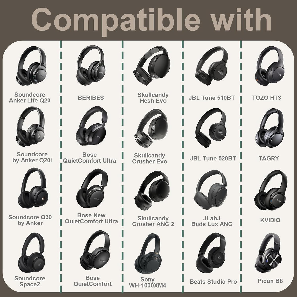 Headphone Headset Case for Folding Headphone, Deep Purple
