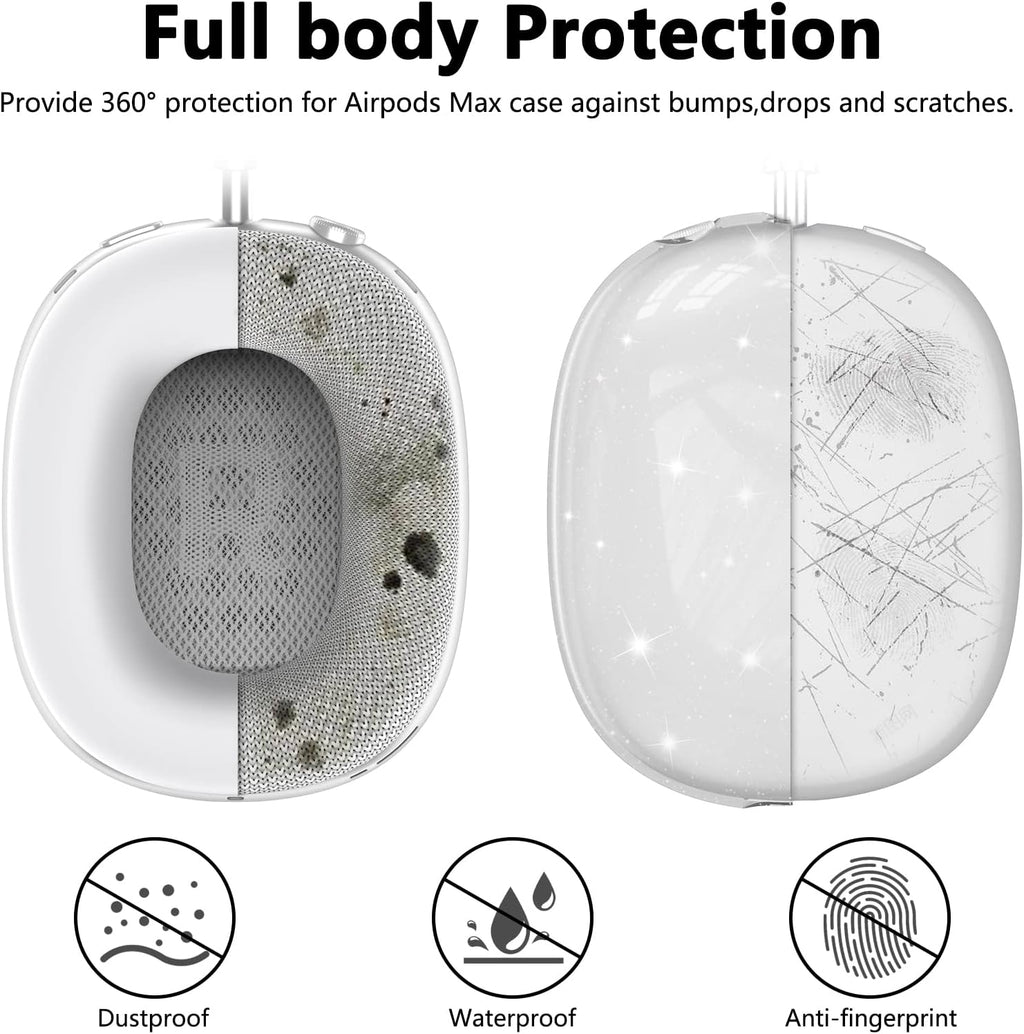 Silicone Case Cover for AirPods Max 2/ AirPods Max Headphones (Glitter)