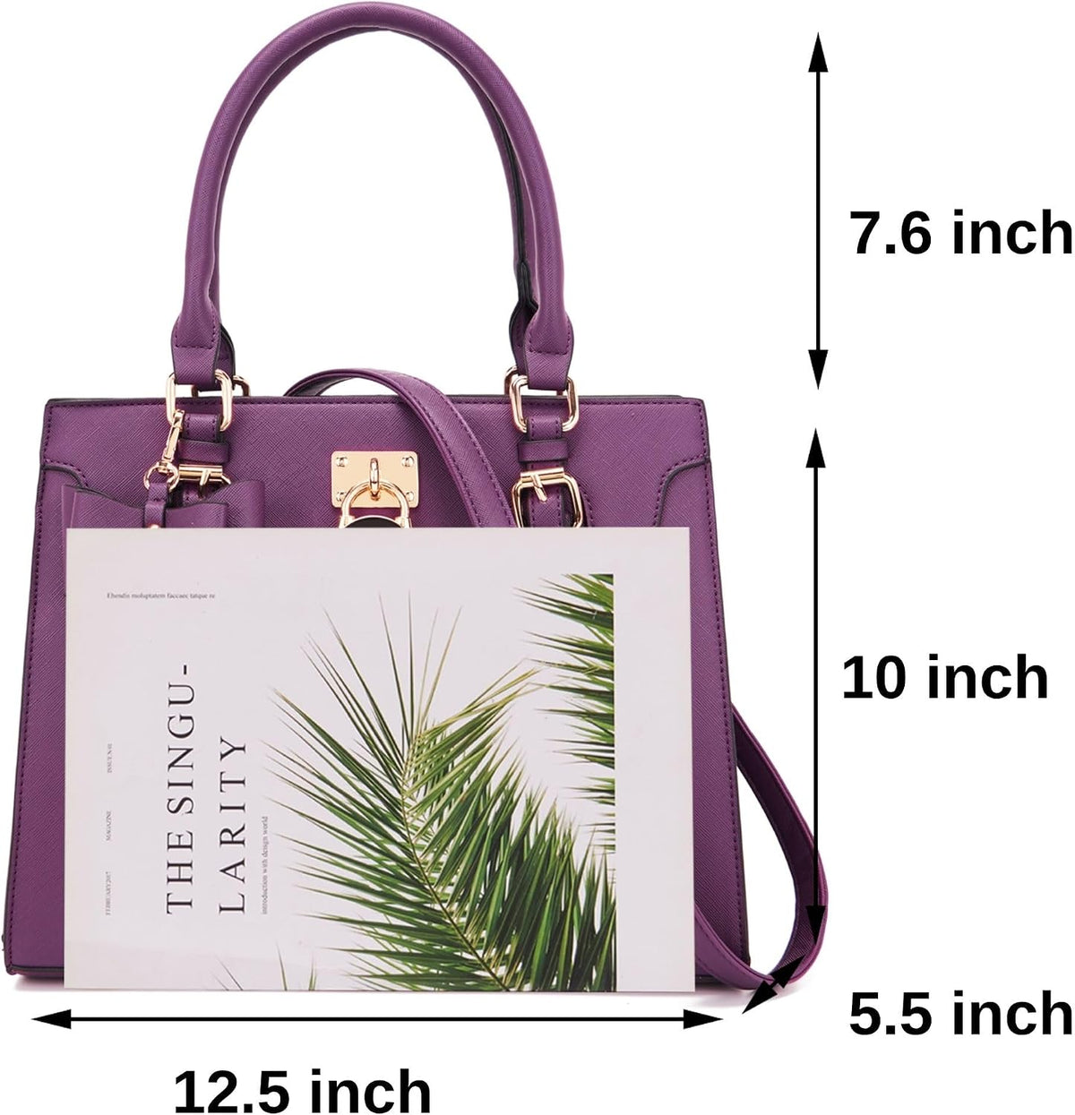 Qiyuer Women High End Satchel Tote Shoulder Handbags Purses Wallet Set