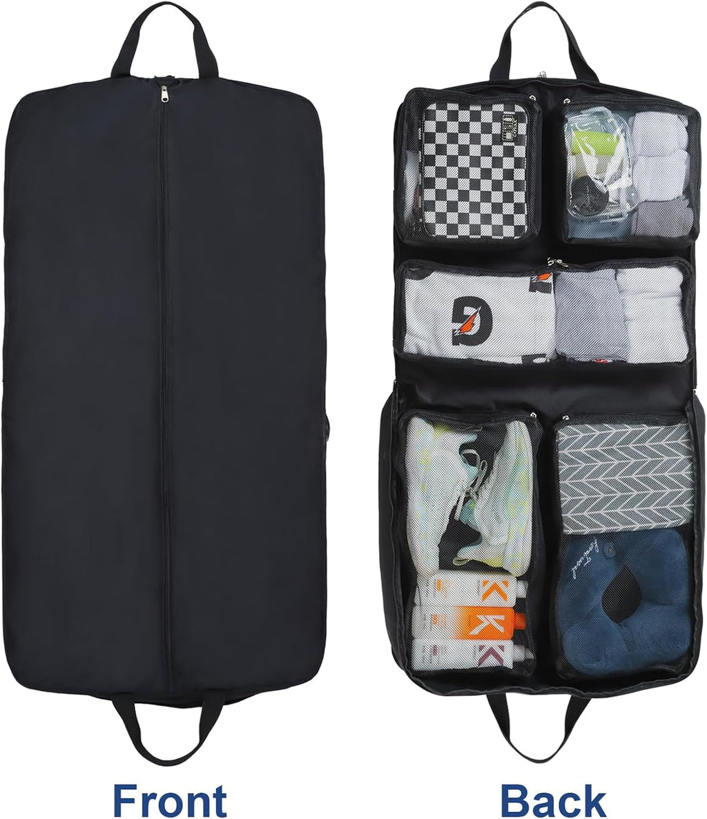 Edraco Garment Bag for Travel, Large Suit Travel Organizer Bag, Foldable Carry On Garment Bag