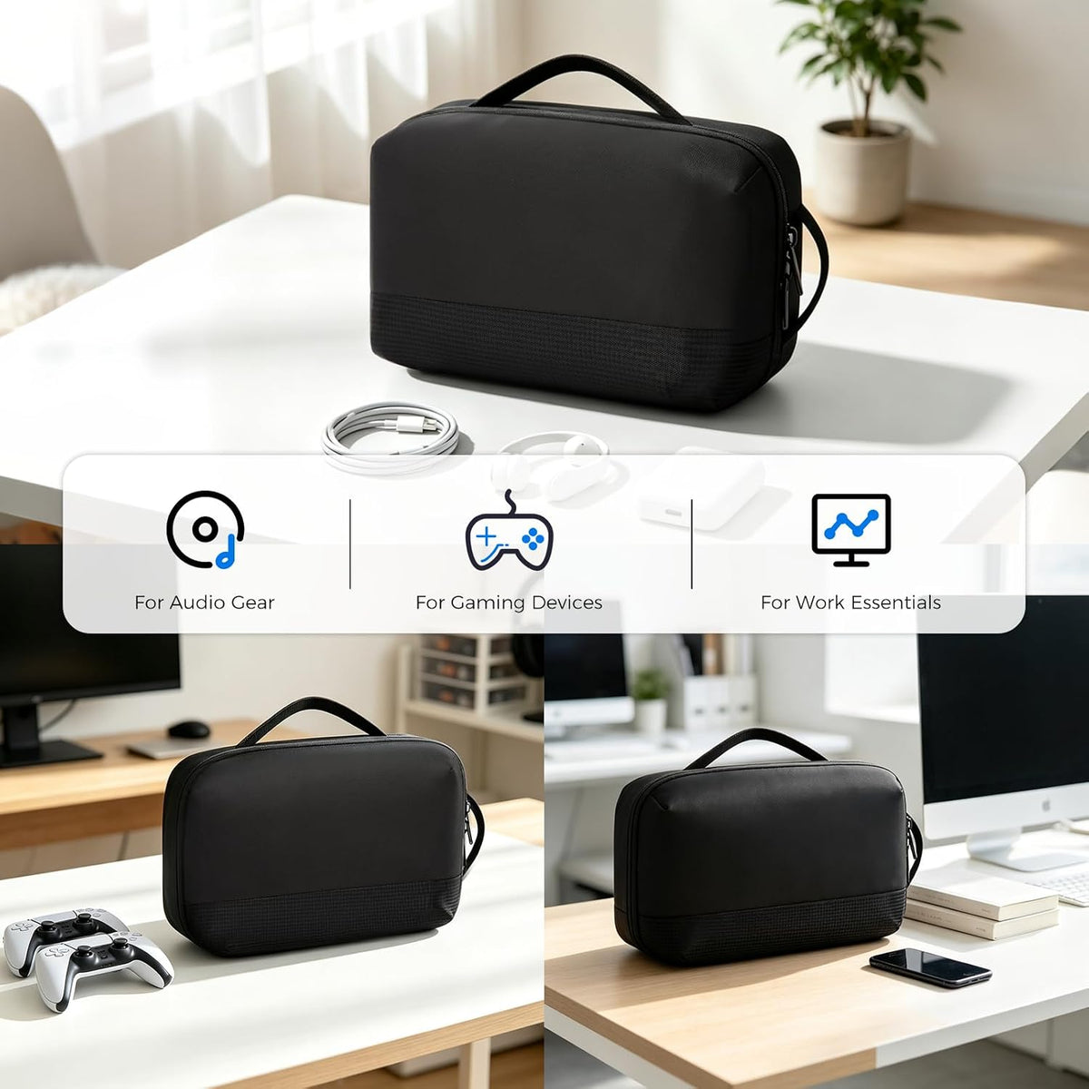Electronics Organizer Travel Case, Cable Organizer Bags & Cases
