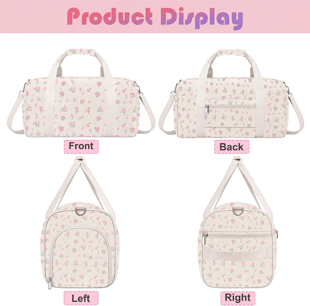 Girls Duffle Bag Kids Weekender Overnight Travel Bags with Shoe Compartment for Girls Dance Bags, Sleepover Bag,Overnight Bag for Teen Girls