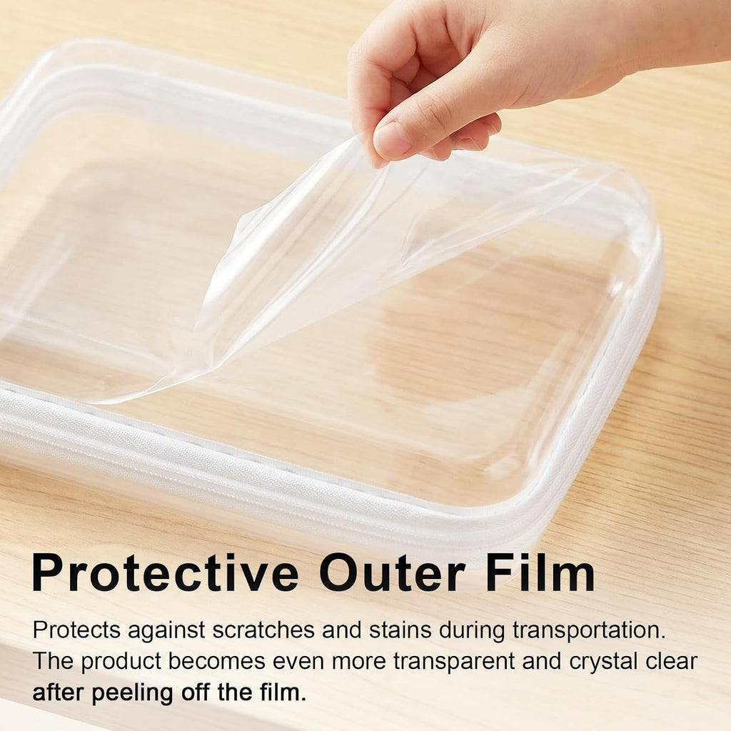HOUYEE 3 Pack Clear Hard Shell Zipper Case (M,L,XL)