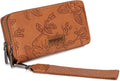 Wrangler Wristlet Wallets for Women Embossed Flower Double Zipper Clutch