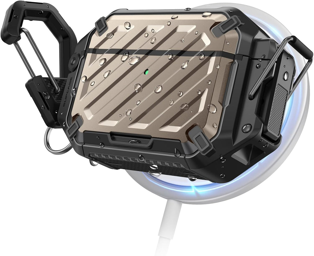 SUPCASE for AirPods Pro 3 Case with IP68 Waterproof, Lock &Carabiner,Desert