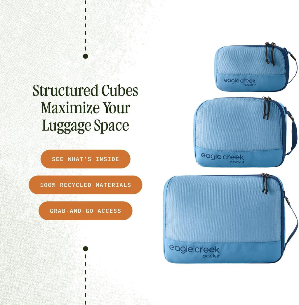Eagle Creek Pack-It Reveal Cube Set, XS/S/M, Blue Dawn