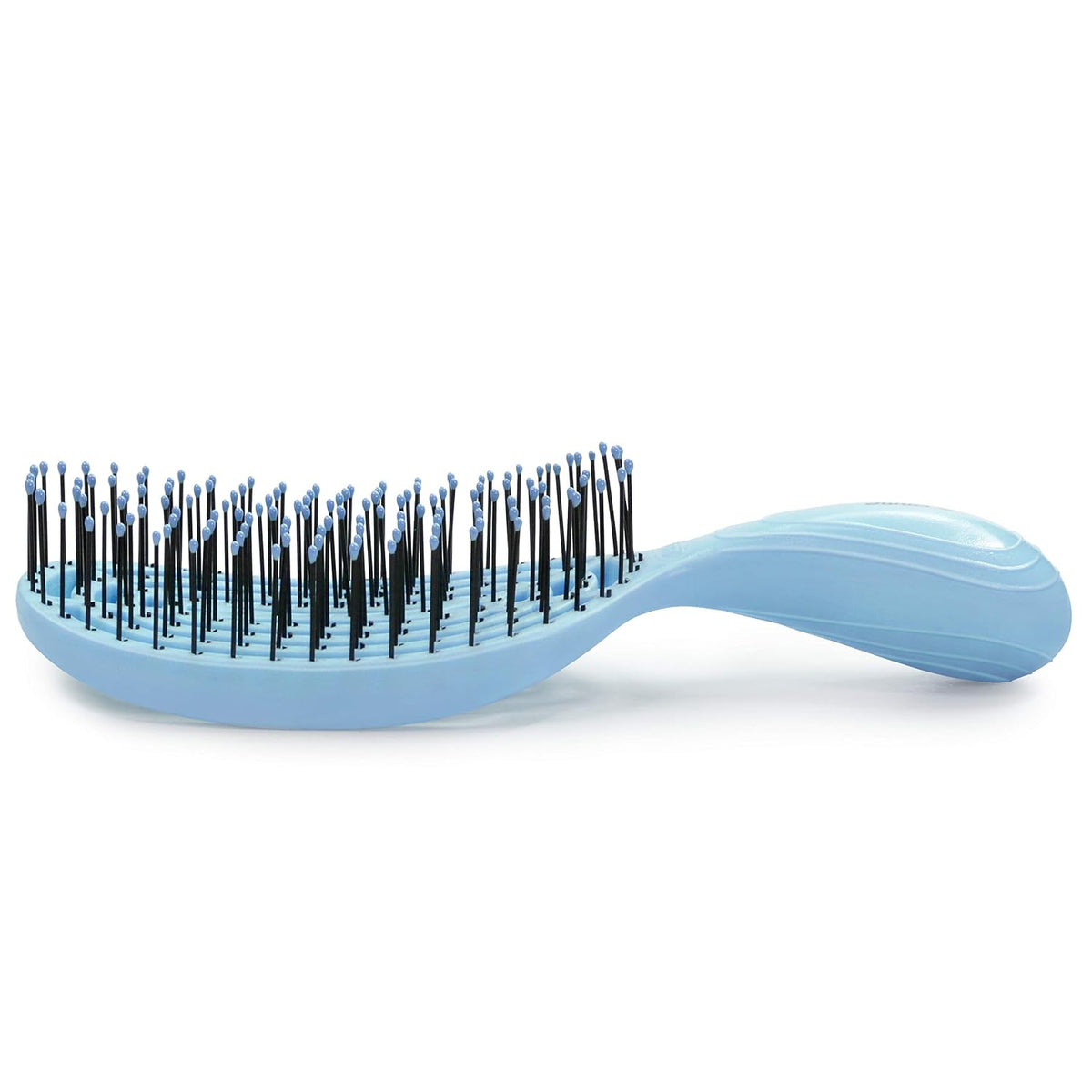NuWay 4Hair® Junior C® Compact Scalp Care Hair Brush – Curved Vented Brush for Gentle Scalp Massage, Quick Drying, Wet & Dry Hair (Candy Blue)