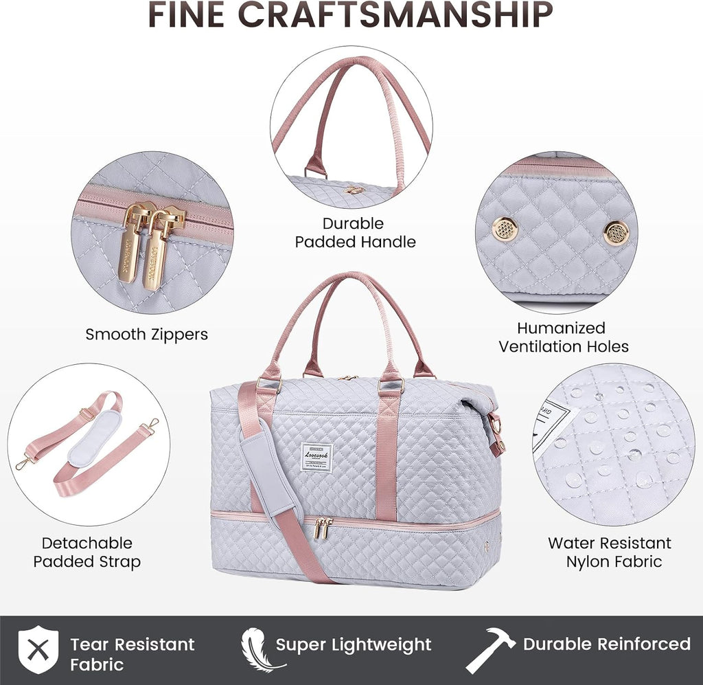LOVEVOOK Travel Duffle Bag,Weekender Bags for Women with Shoe Compartment