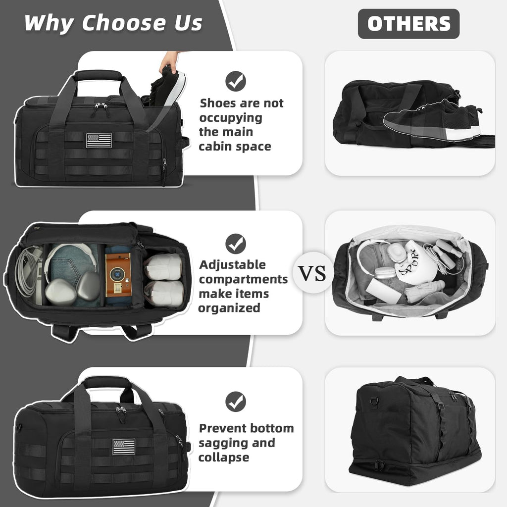 ZOMFELT Gym Bags for Men, 22x14x9 Carry On luggage Duffle Bag for Travel