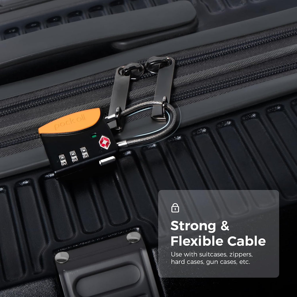 pack all TSA Approved Travel Luggage Locks, Resettable 3-Digit Code