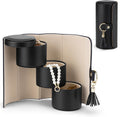 VLANDO Travel Jewelry Organizer, 3 Tier Roll Up Design, Hard Shell Storage