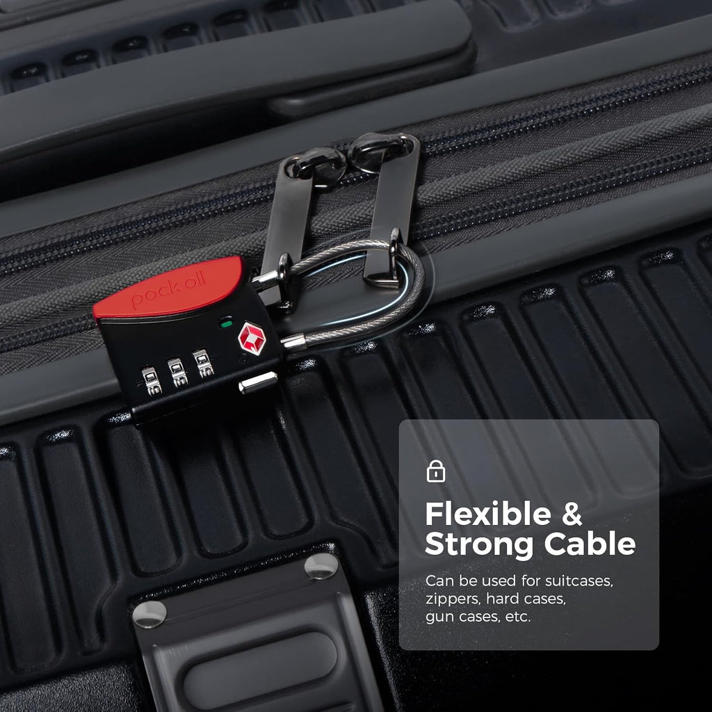 pack all TSA Approved Travel Luggage Locks, Resettable 3-Digit Code