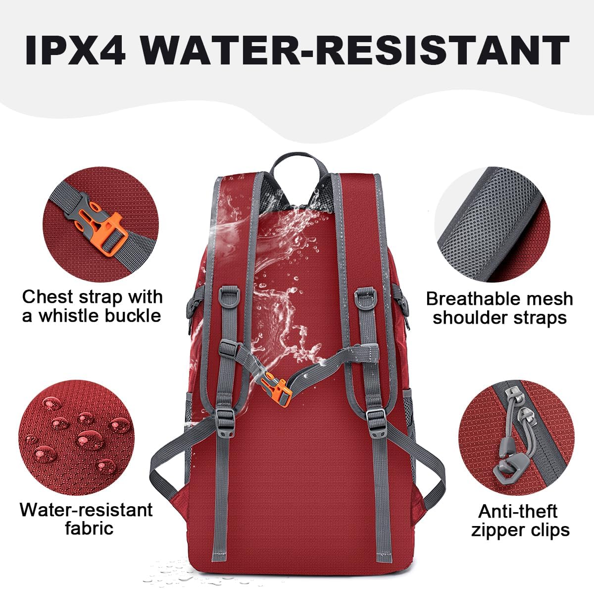 MIYCOO Ultralight Packable Backpack, 35L Water-Resistant Hiking Daypack