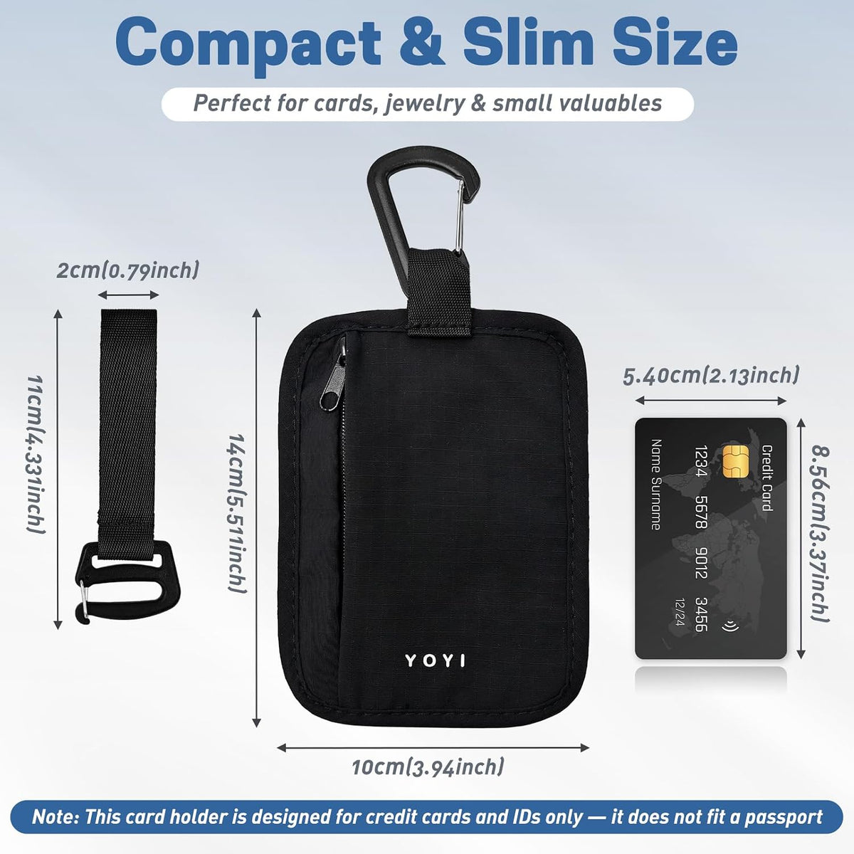 YOYI YOYI RFID Blocking Hidden Stash Clip, Travel Wallet Water-Repellent