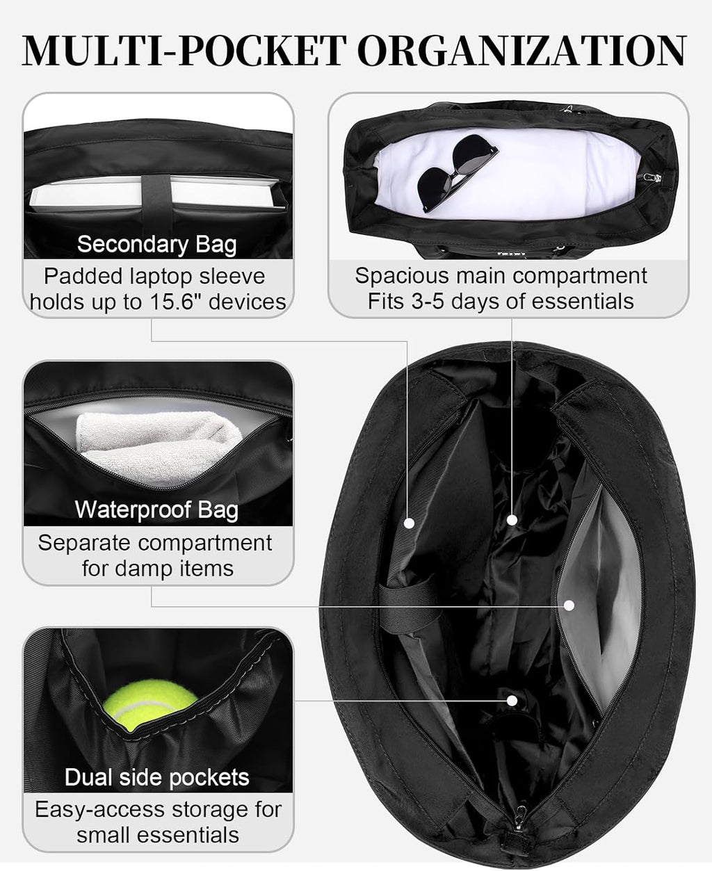 Tennis Bags for Women, Tennis Bag Holds 2 Rackets, Gym Bags with Ventilated Shoe Compartment, Suitable for Pickleball Tennis Badminton