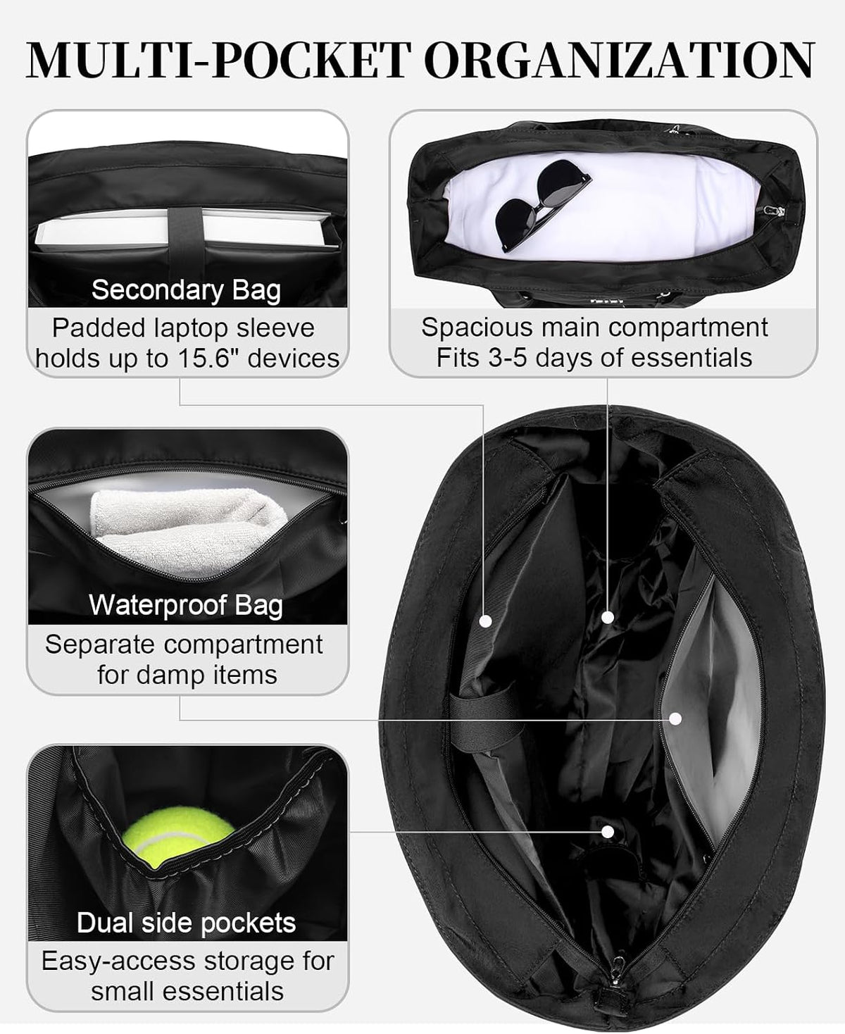 Tennis Bags for Women, Tennis Bag Holds 2 Rackets, Gym Bags with Ventilated Shoe Compartment, Suitable for Pickleball Tennis Badminton
