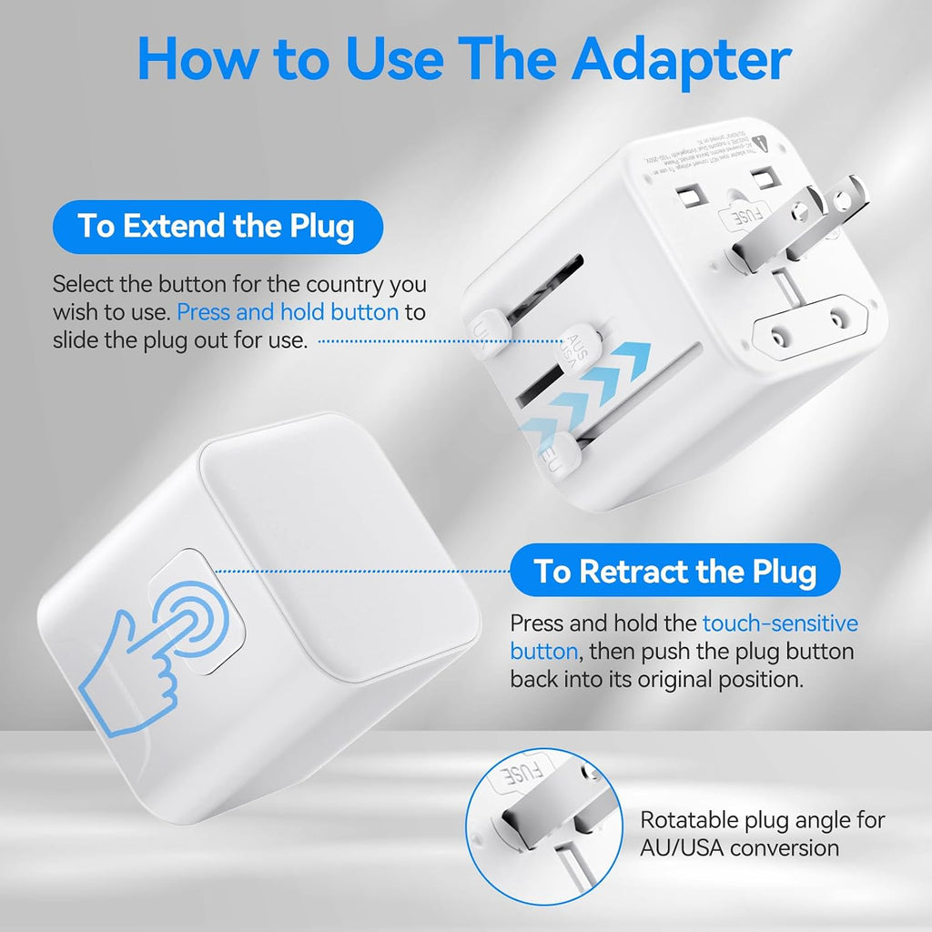 Universal Travel Adapter, PD 30W International Power Adapter