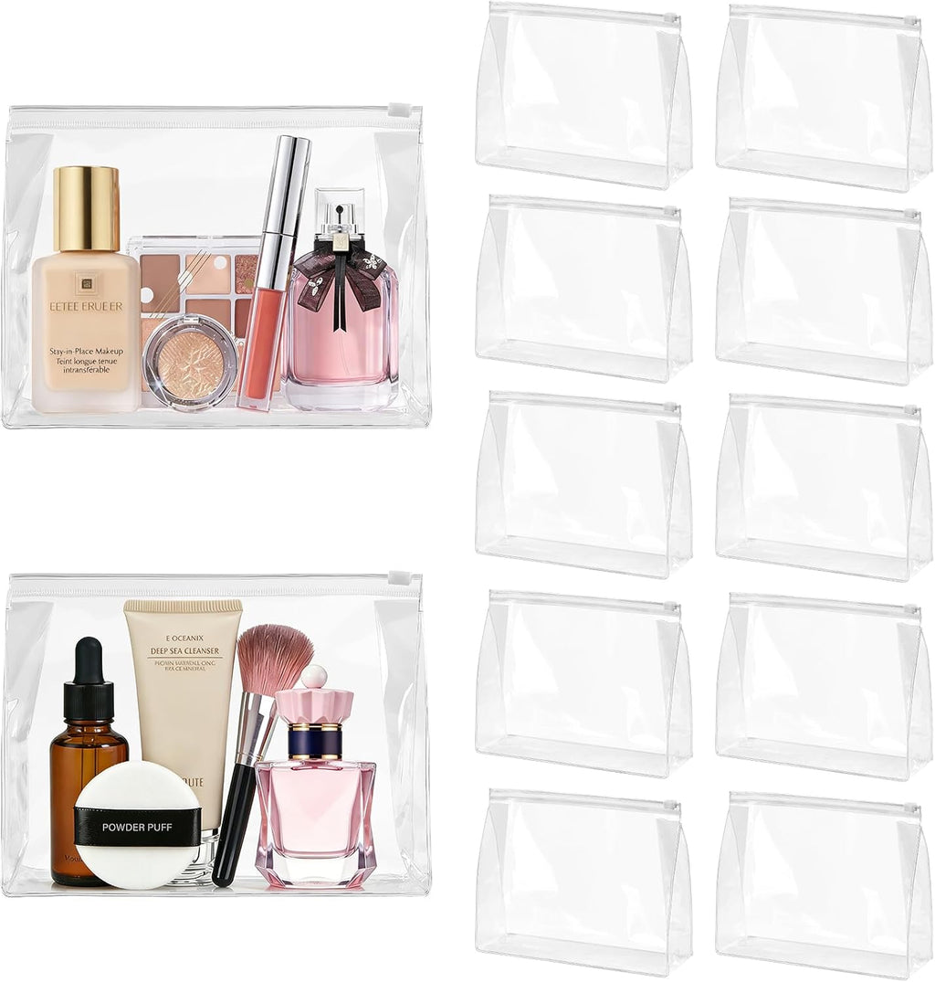 Ohuimrt Mini Clear Makeup Bags, 7.9" x 5.9" x 2", 12 PCS