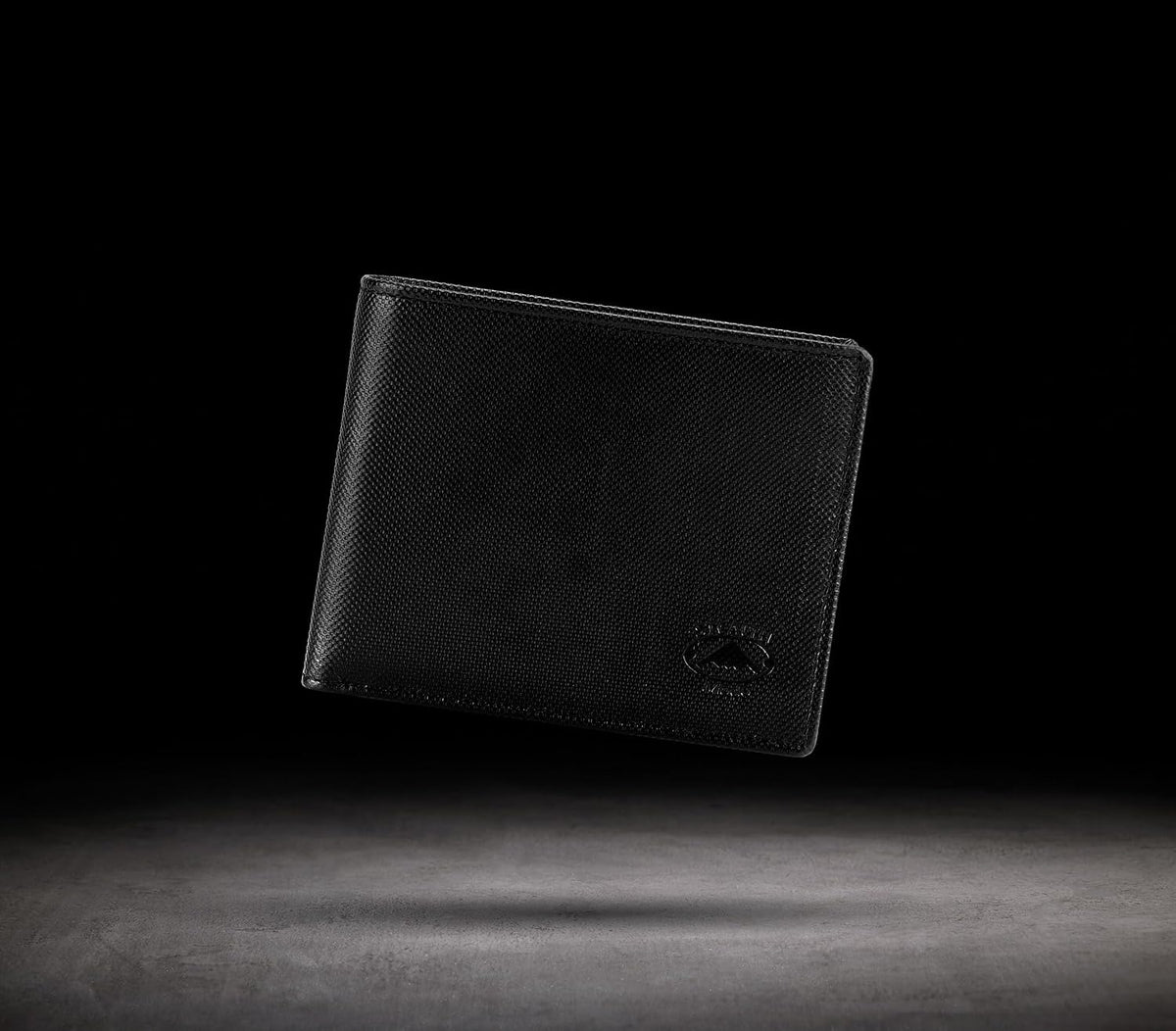 Stealth Mode Leather Bifold Wallet for Men With ID Window and RFID Blocking (Black Crunch)