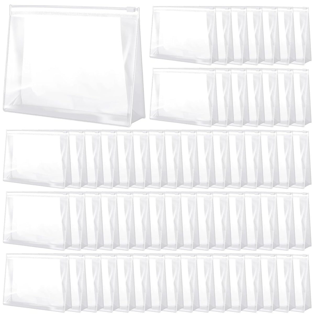 Xuniea 25 Pcs Mini Clear Zipper Makeup Bags,7.8 x 5.9 x 1.9 in