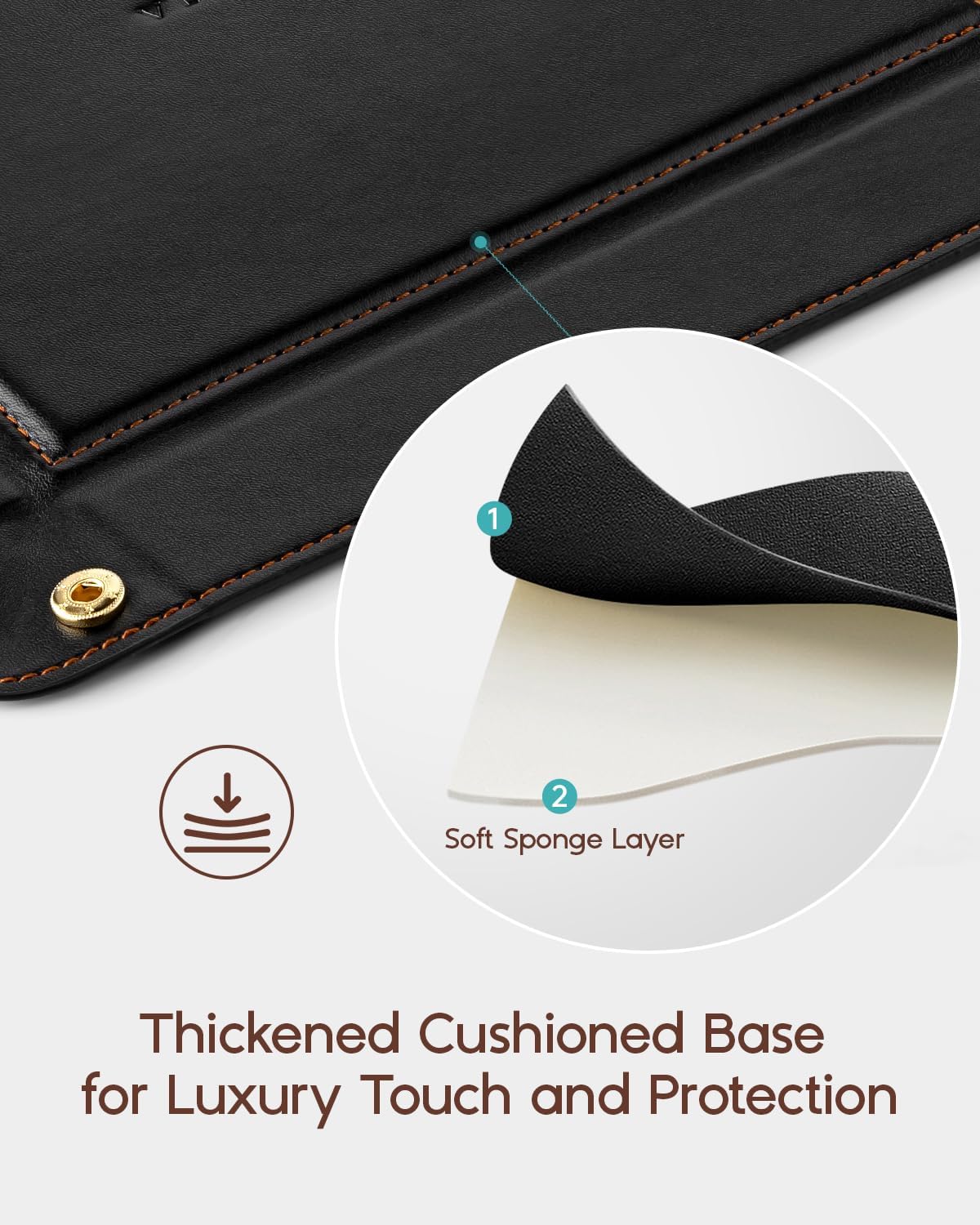 VLANDO Valet Tray, Foldable PU Leather Catchall Tray, Black