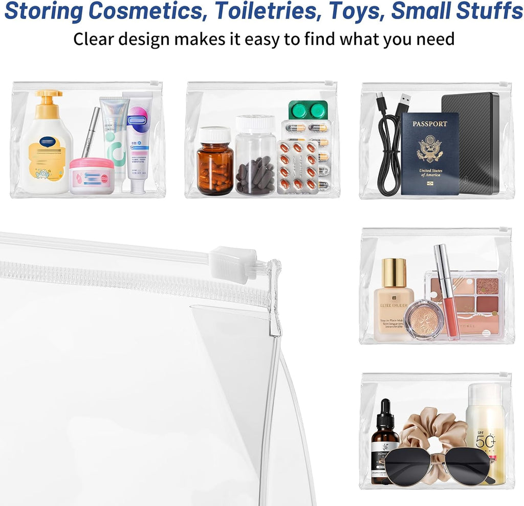 Ohuimrt Mini Clear Makeup Bags, 7.9" x 5.9" x 2", 12 PCS