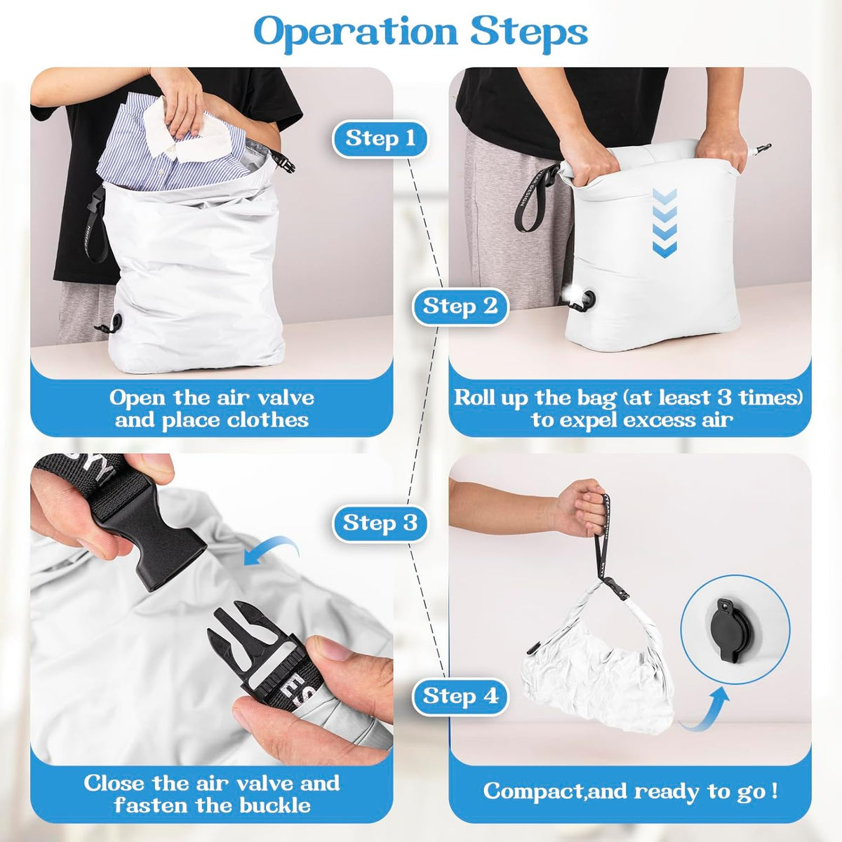 Travel Laundry Bag for Dirty Clothes, Waterproof Compression Bag