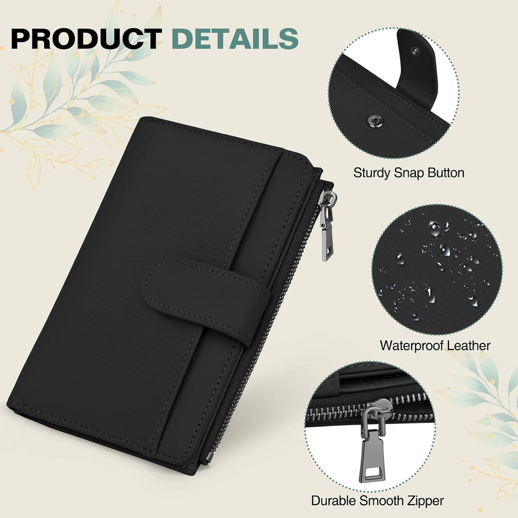 RFID Passport Holder for Travel, Leather Passport Cover Travel Wallet