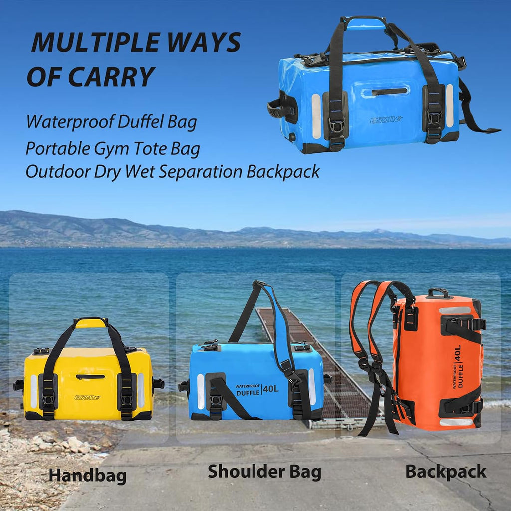 ESONE Dry Bag Backpack Waterproof Bags for Men/Women 90L Blue