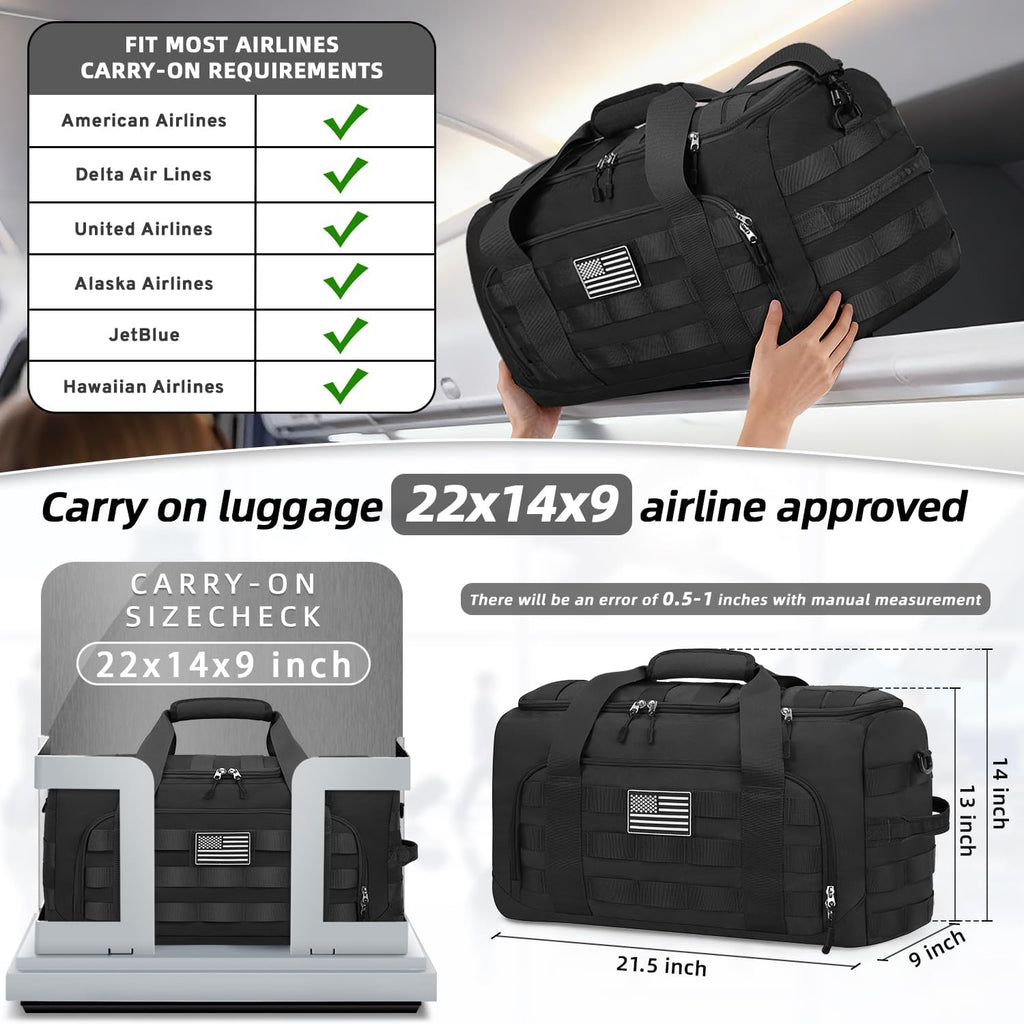 ZOMFELT Gym Bags for Men, 22x14x9 Carry On luggage Duffle Bag for Travel