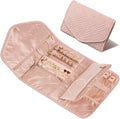 Amrules Travel Jewelry Roll Organizer Bag, Medium, Pink