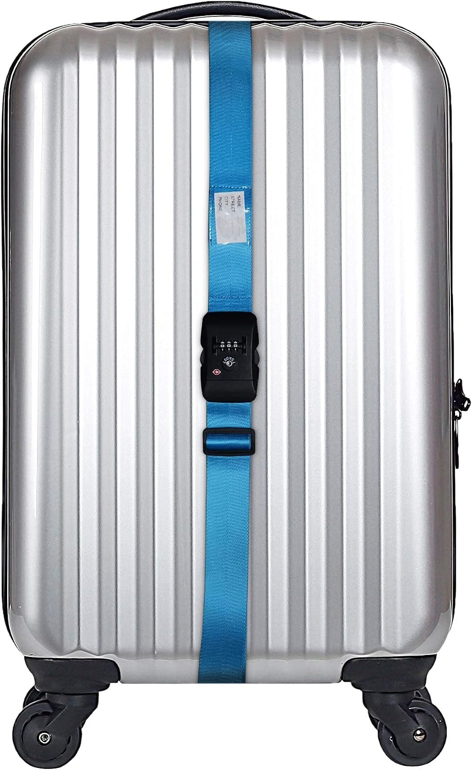 Heavy Duty Luggage Straps TSA Approved with Combination Lock Adjustable Travel Belt for Suitcases (Blue)