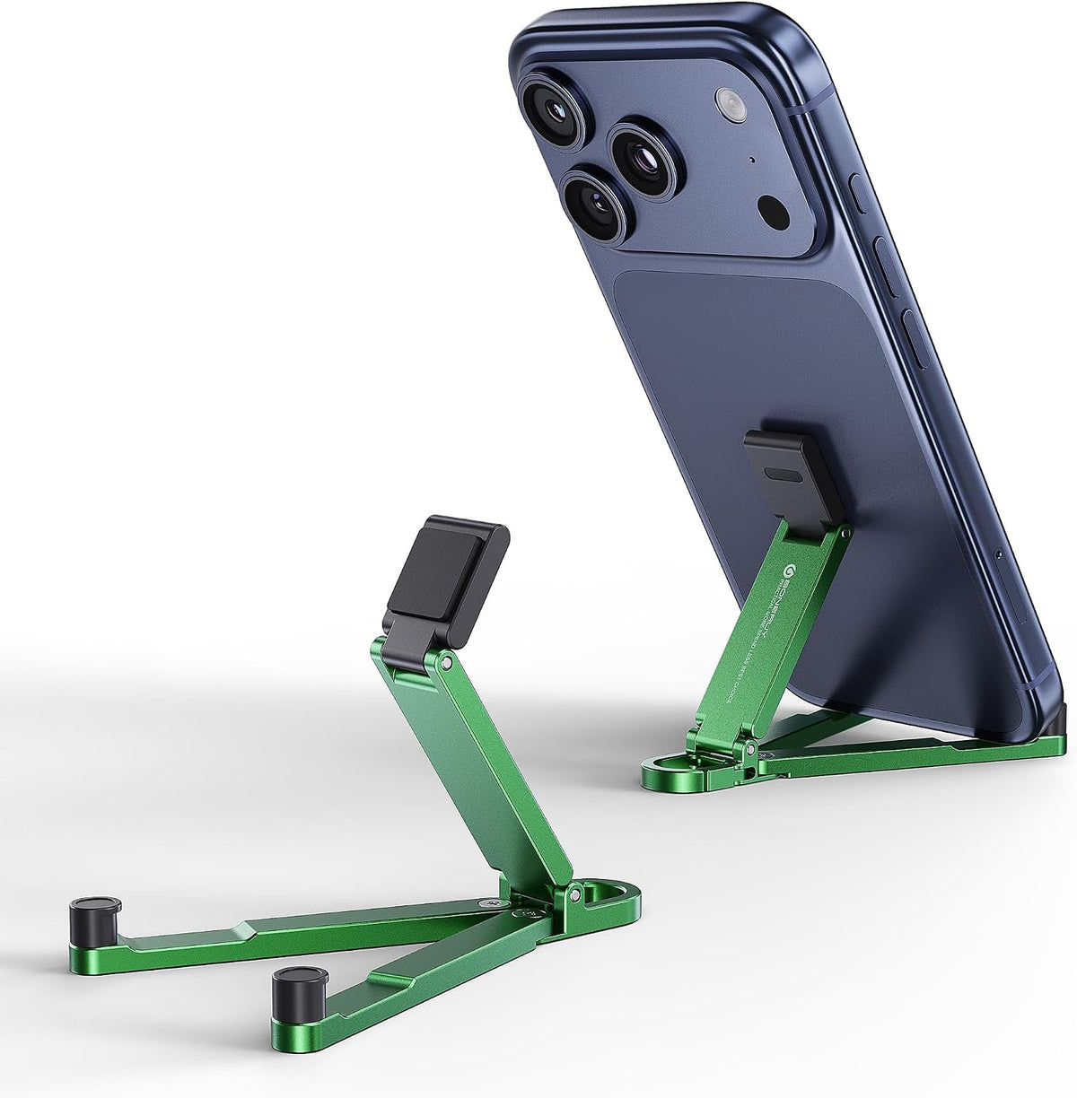 Portable Foldable Pocket Phone Stand with Keychain for Desk Travel(Green)