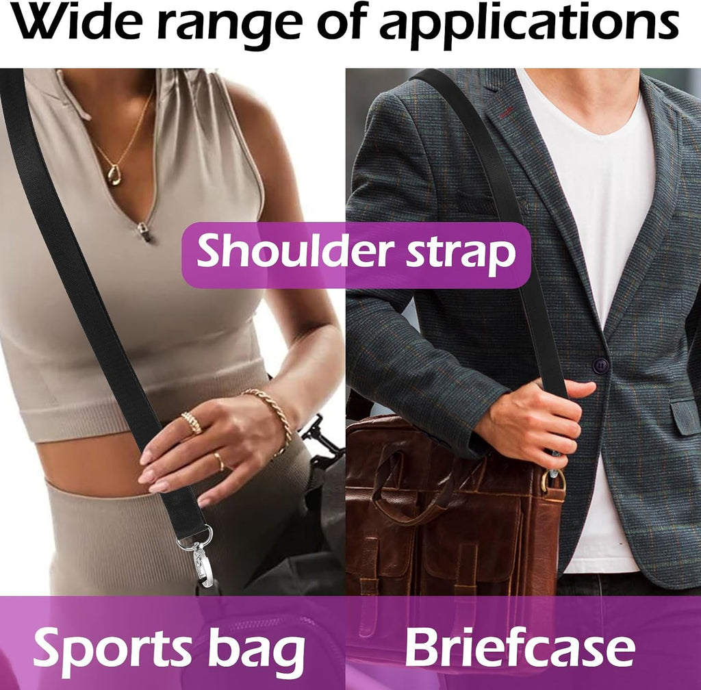 1 Inch Wide Purse Straps Replacement Crossbody, Nylon Shoulder Strap Universal Adjustable Strap with Silver Clips for Briefcase, Handbags, Laptop, Luggage Bag, Camera Bag