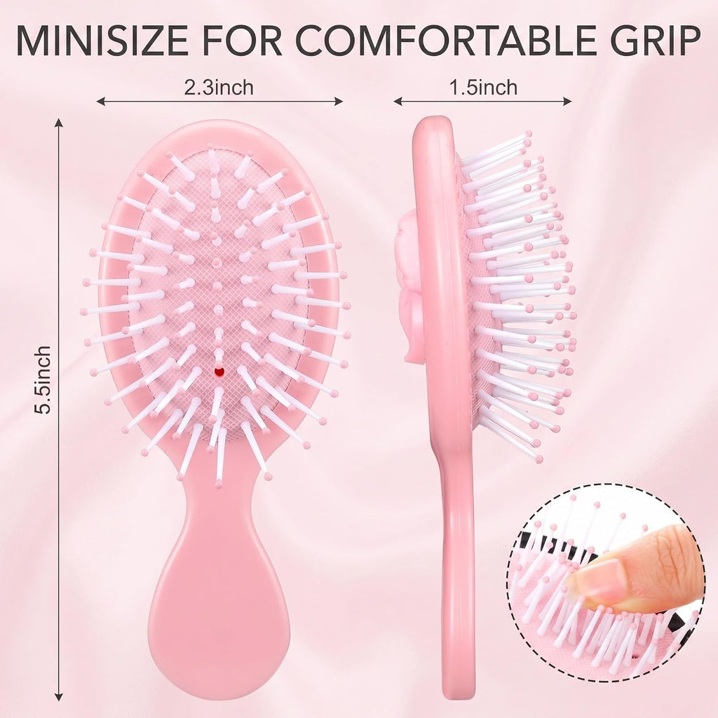 Meanplan 6 Pcs Mini Wet Hair Brush Bulk Travel Detangling Hair Brush, Mixed