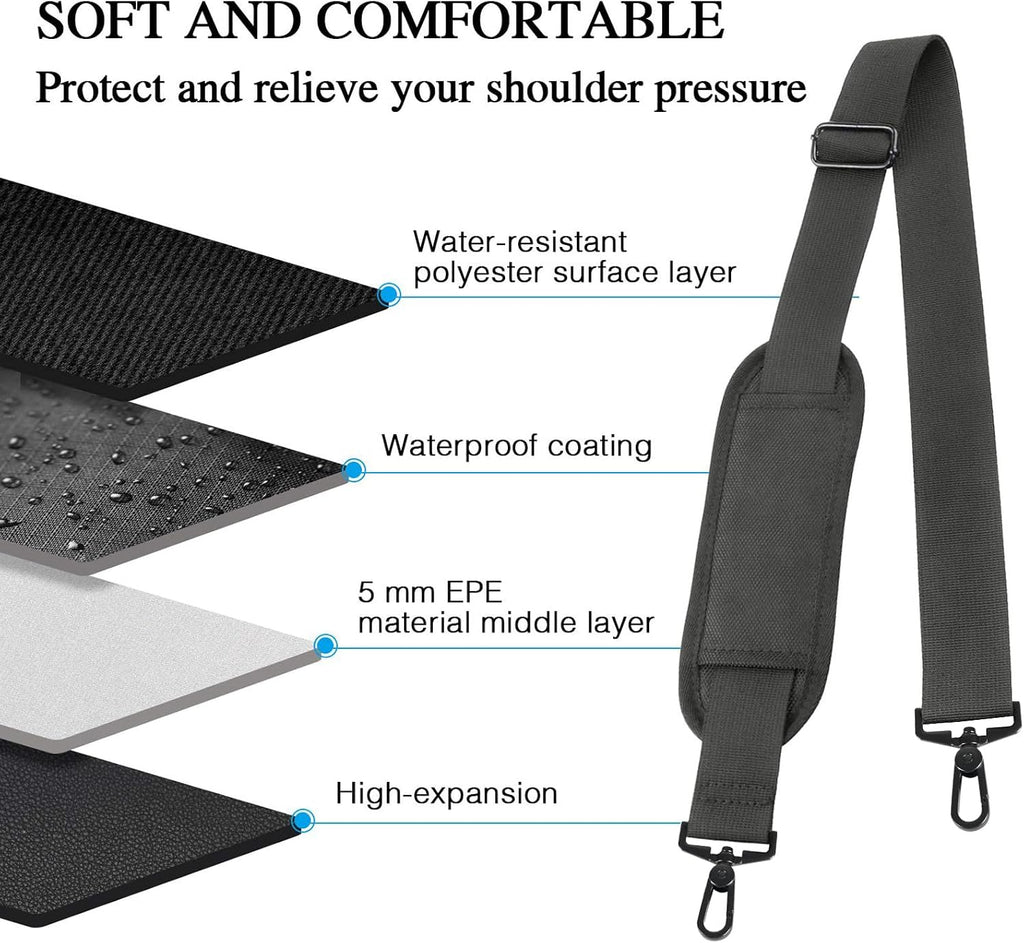 Taygeer Crossbody Strap Replacement, 52" Universal Laptop Bag Strap, Grey