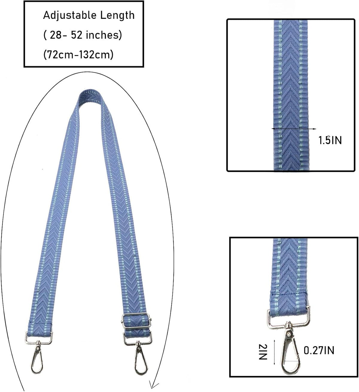 Black Hardware Purse Strap Adjustable Replacement Belts Wide Bag Straps for Canvas Crossbody Purses Messenger Bags Shoulder Handbags…