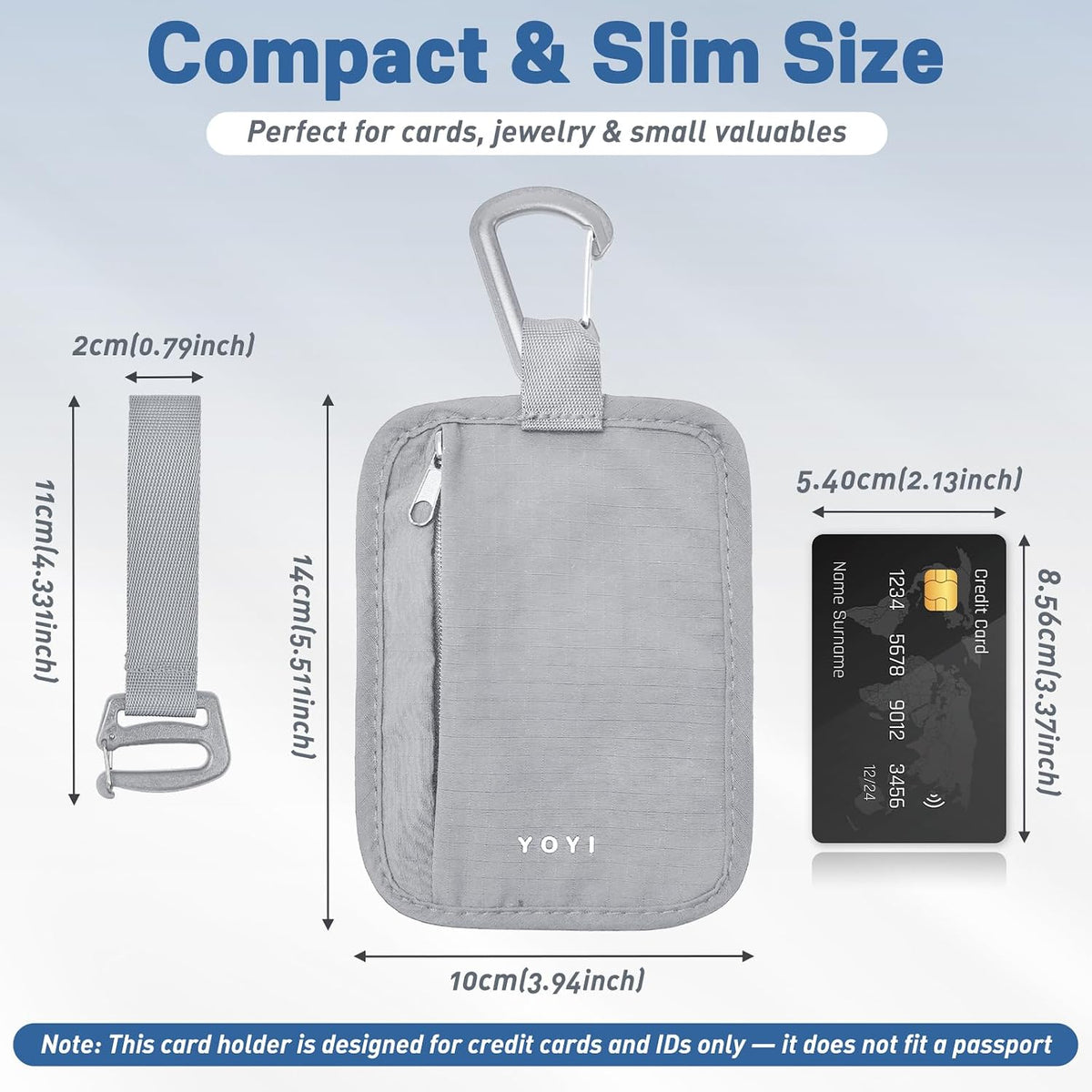 YOYI YOYI RFID Blocking Hidden Stash Clip, Travel Wallet Water-Repellent