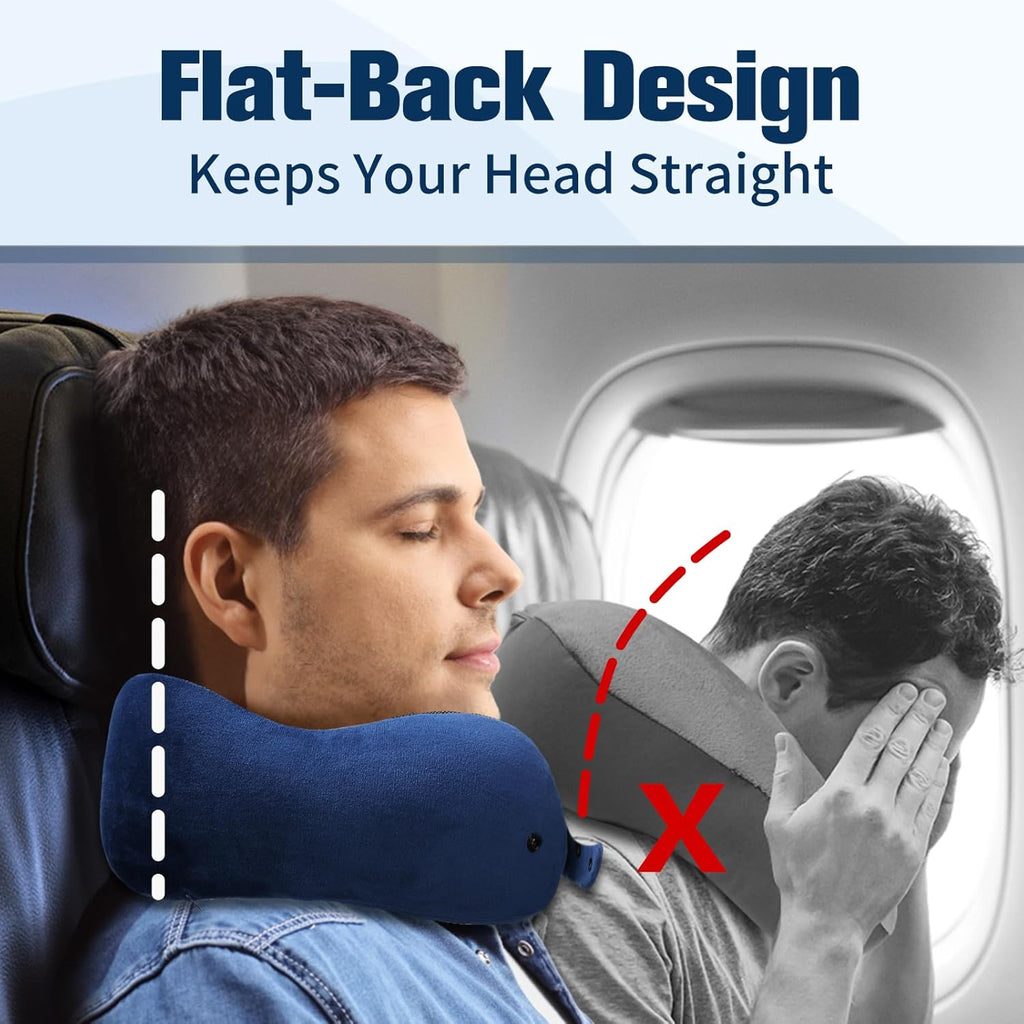 Cirorld Neck Pillow for Traveling, Travel Pillows for Airplanes Blue