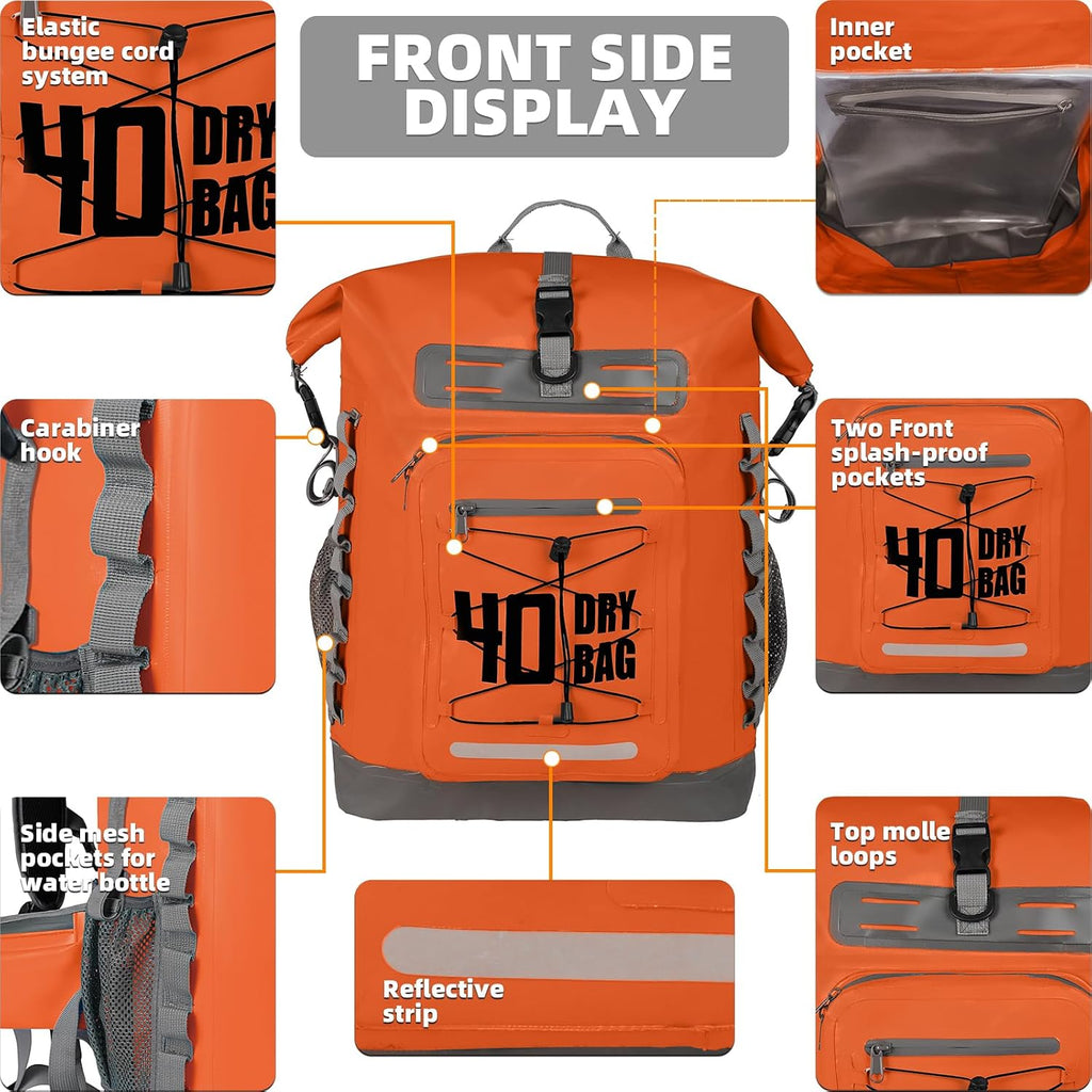 MORXPLOR Dry Bag Waterproof,5L/10L/20L/30L/40L/55L Roll Top Dry Bag Backpack with WaterProof Phone Case for Swim,Kayak