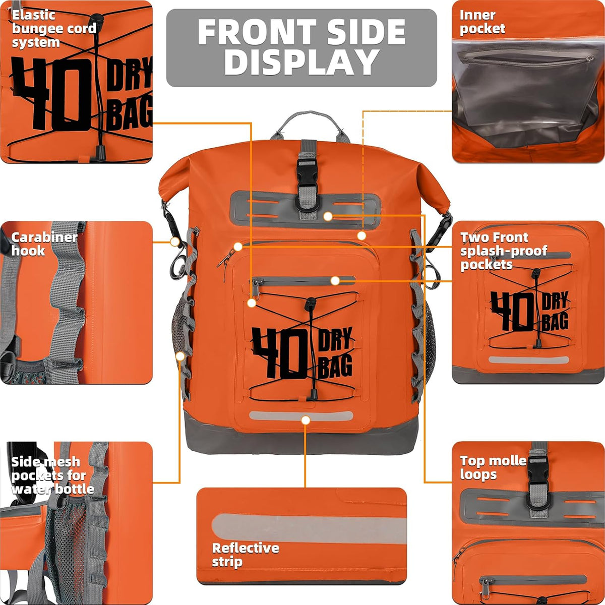 MORXPLOR Dry Bag Waterproof,5L/10L/20L/30L/40L/55L Roll Top Dry Bag Backpack with WaterProof Phone Case for Swim,Kayak
