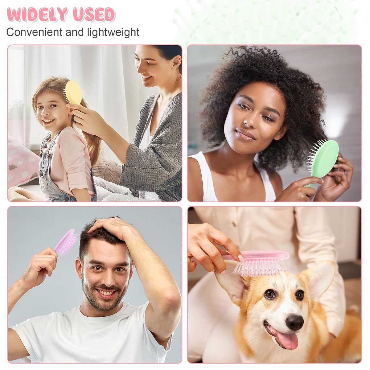 HOFASON 8 PCS Mini Wet Hair Brush, Christmas Stocking Stuffers