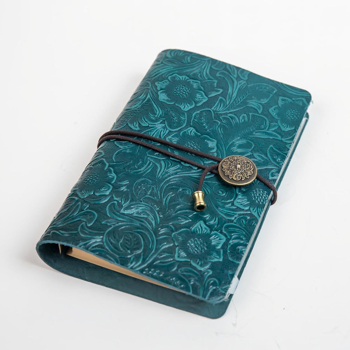 Refillable Leather Journal, Travelers Notebook Cover A6, Blue