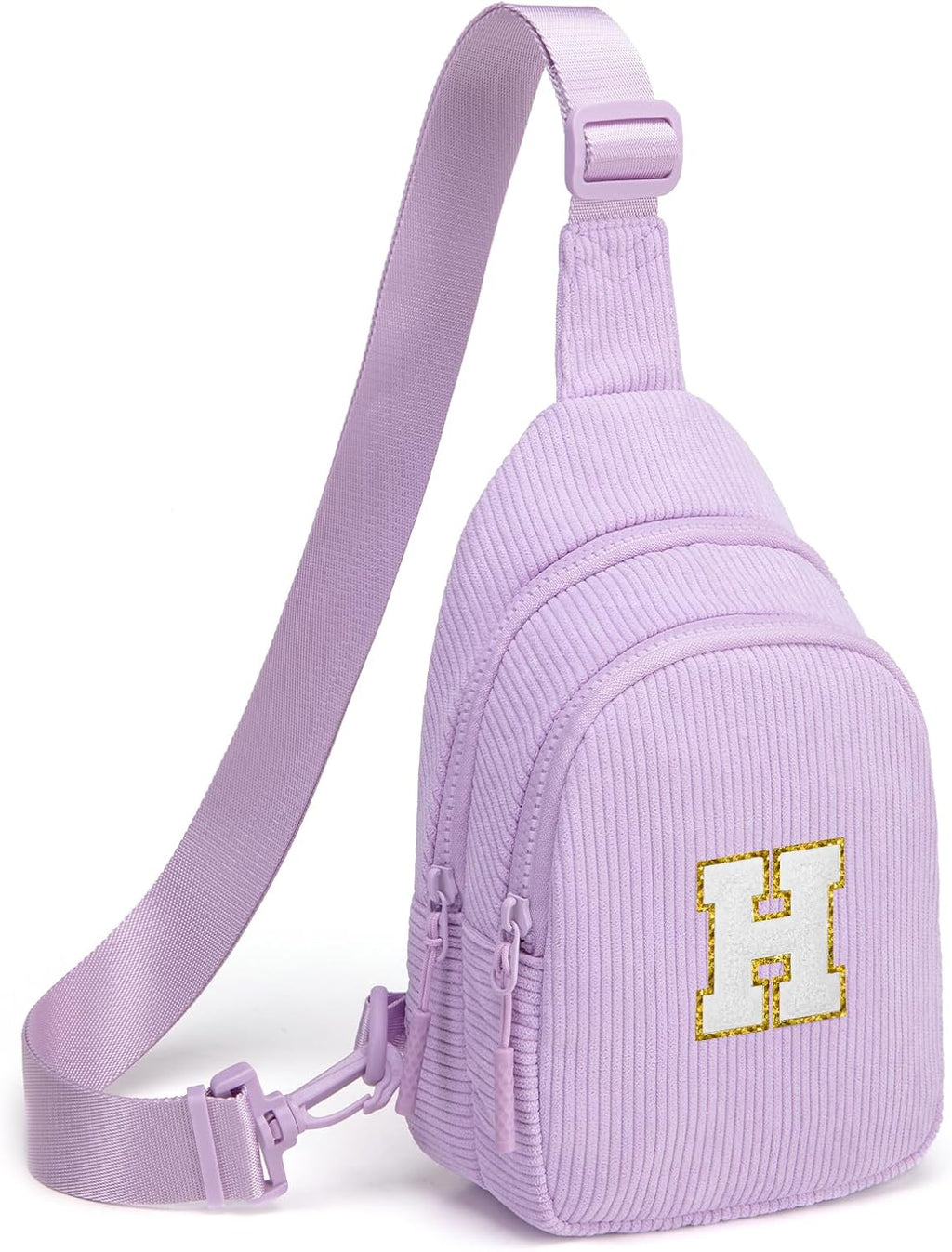 Viverte Small Corduroy Sling Bag Initial Crossbody Bag Fanny Pack for Girls Personalized Birthday Gifts for Teen Girls Gifts