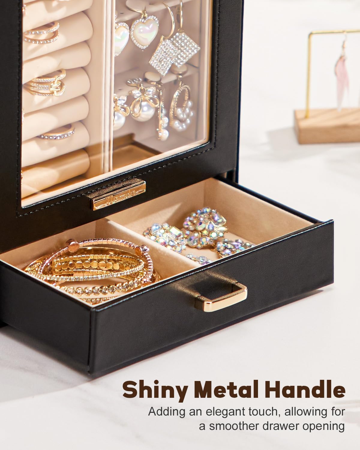 Homde Display Jewelry Box for Girls: Starter Organizer with Clear Window