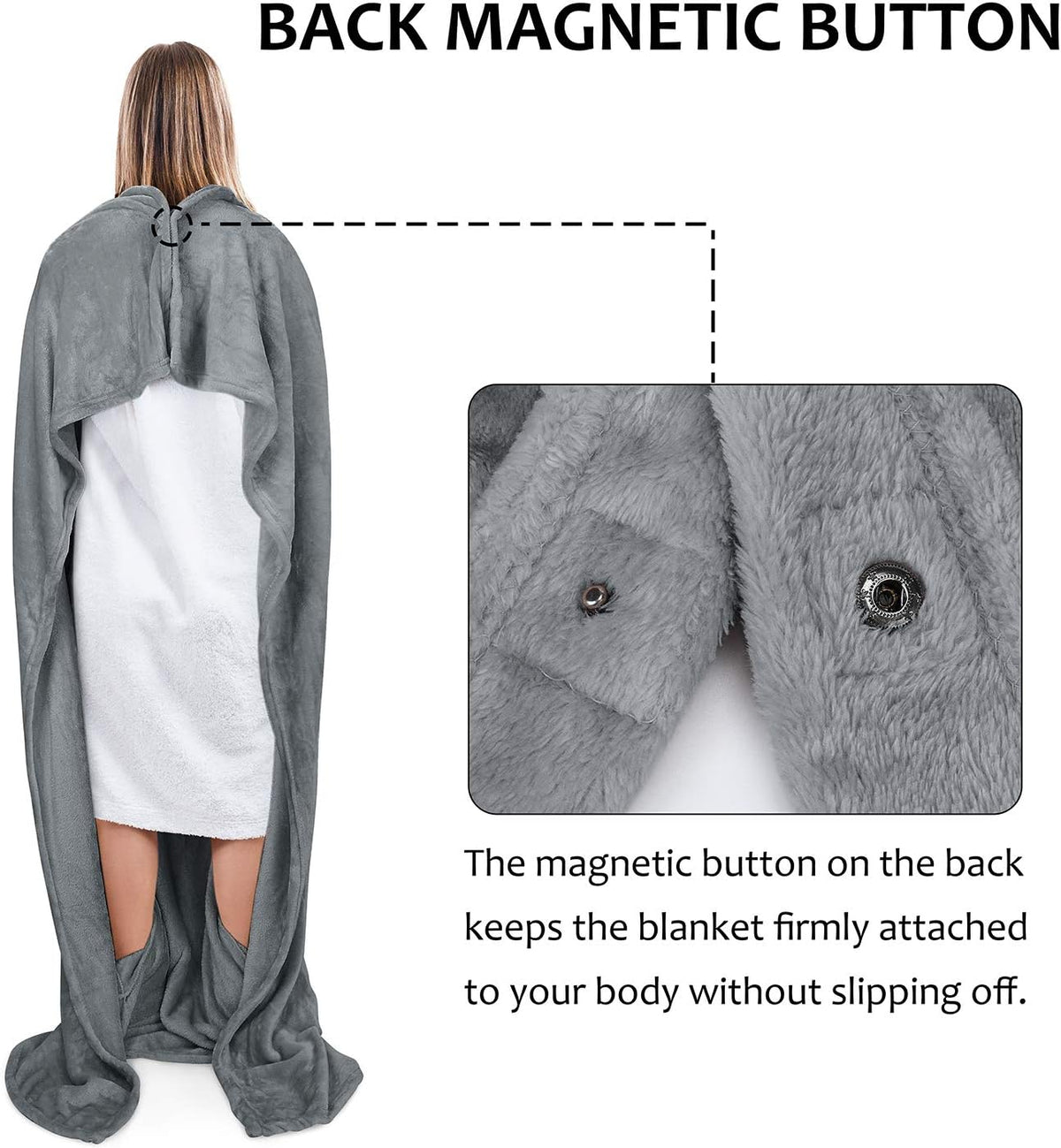 Tirrinia Travel Blanket Pillow - Wearable Airplane Blanket with Feet Pockets for Long Flights, Airplane Accessories Blanket Robe for Women and Men, Gift for Her