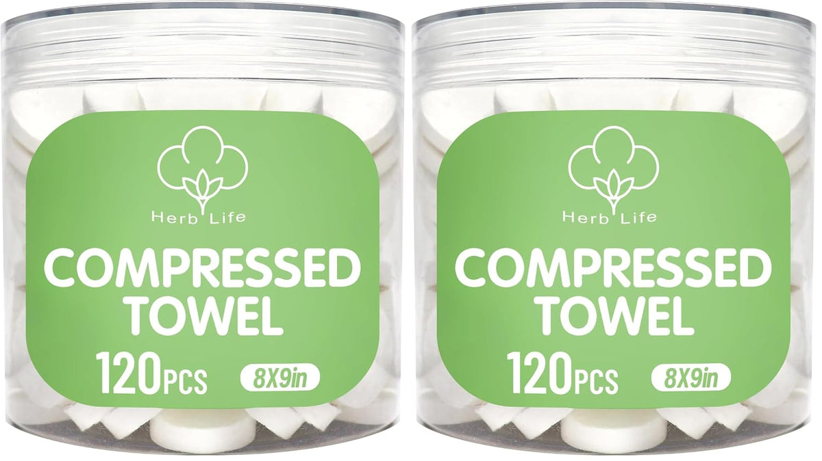 120 Pcs Mini Compressed Towels, Disposable Face Compressed Towel, Compressed Cotton Hand Wipe, Camping Towel, Portable Compressed Coin Tissue for Travel/Home/Outdoor Activities (Pack of 2)