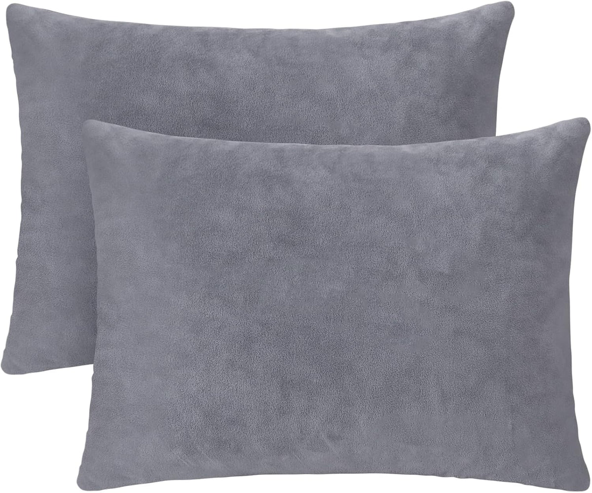 1 MIDDLE ONE 2 Pack Small Pillow, 16 X 12 Inches, Memory Foam Mini Pillow for Travel, Camping, Sleeping, Nap and Neck, Knee, Lumbar Support, Tiny Cushion for Pet, Dogs (Grey)