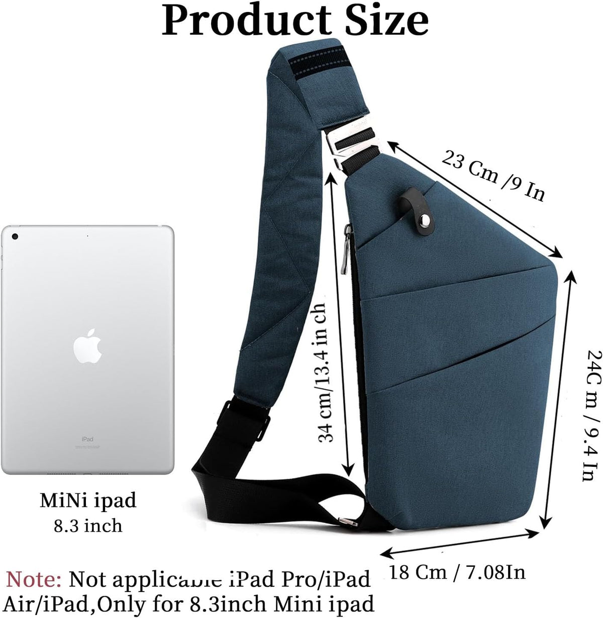 Anti Theft Crossbody Bag, One Shoulder Chest Sling Bag Multi Pockets Slim Anti Theft Travel Purse for Women & Men